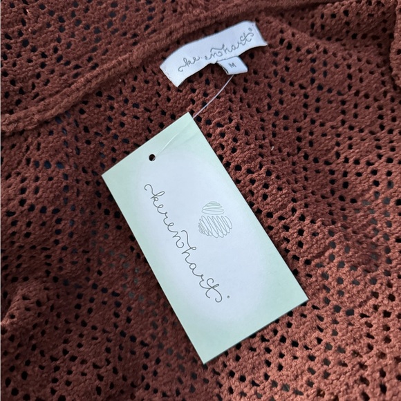 Keren Hart Rust Brown Open Cardigan with hood - Picture 9 of 9
